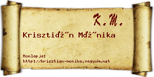Krisztián Mónika névjegykártya